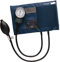 Adult CALIBER Aneroid Sphygmomanometers with Blue Nylon Cuff