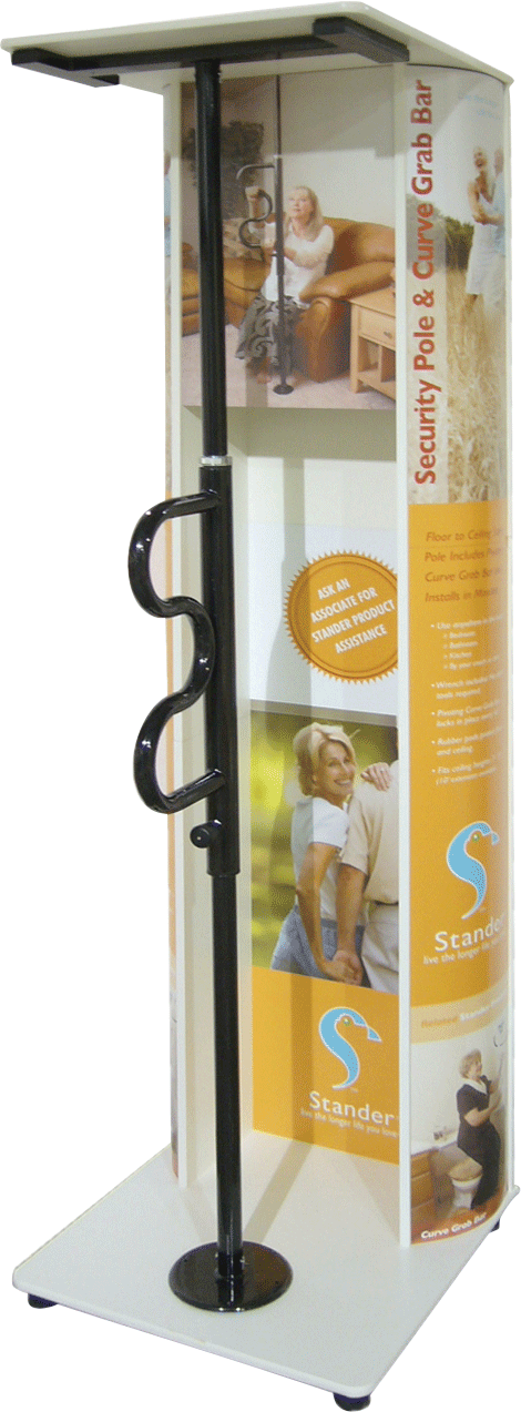 Security Pole Grab Bar Display