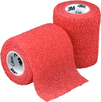 "Coban Non-Sterile Self-Adherent Wrap 3"" x 5 yds., Red"
