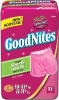 GoodNites Boxer Shorts for Girls Large/X-Large