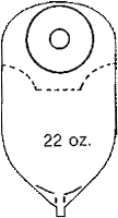 "Urine Pouch w/Flutter Valve, 1"""