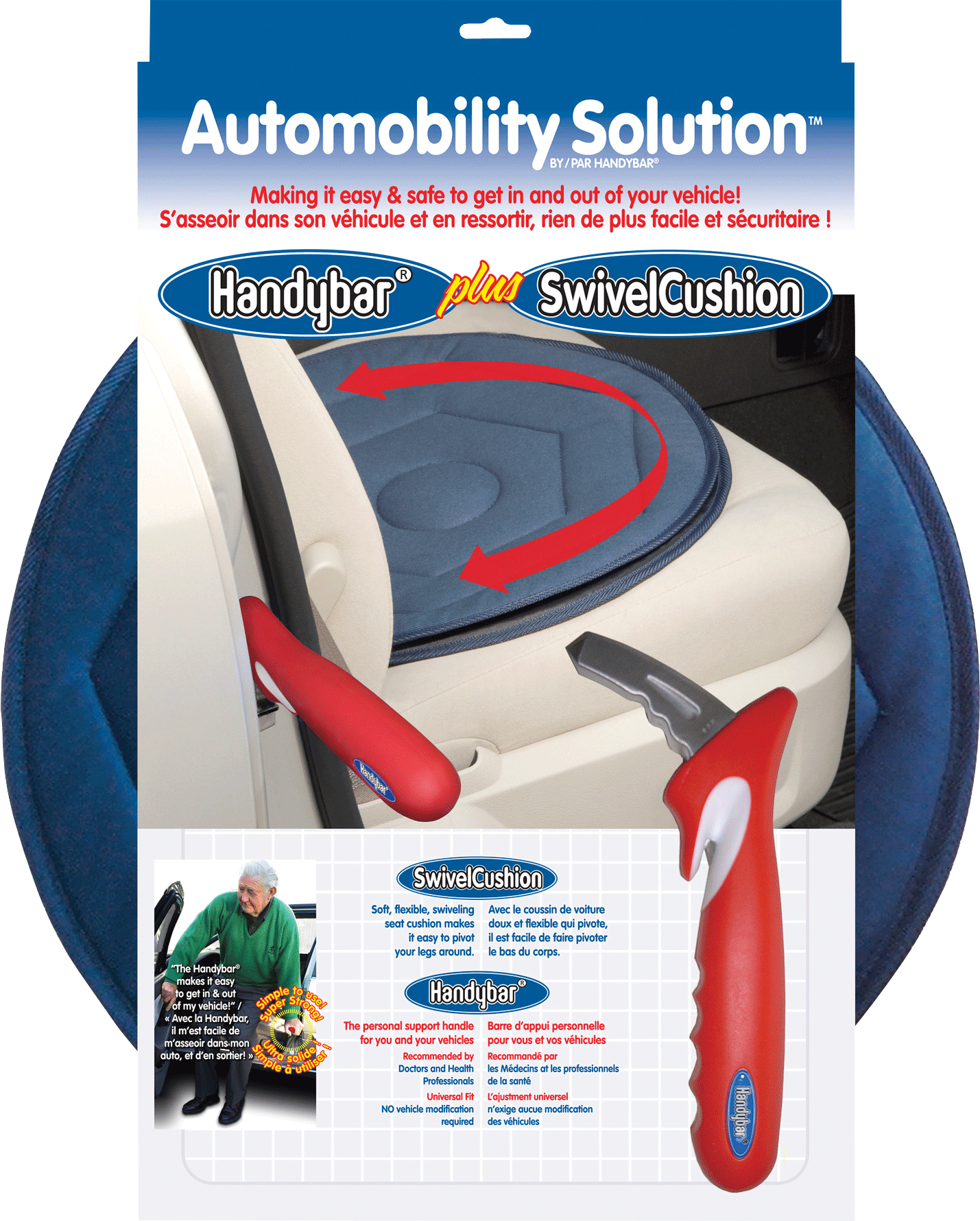 Swivel Cushion and Handy Bar Combination Universal Fit