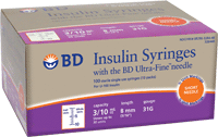 "Insulin Syringe with Ultra-Fine II Needle 31G x 5/16"", 3/10 mL (100 count)"
