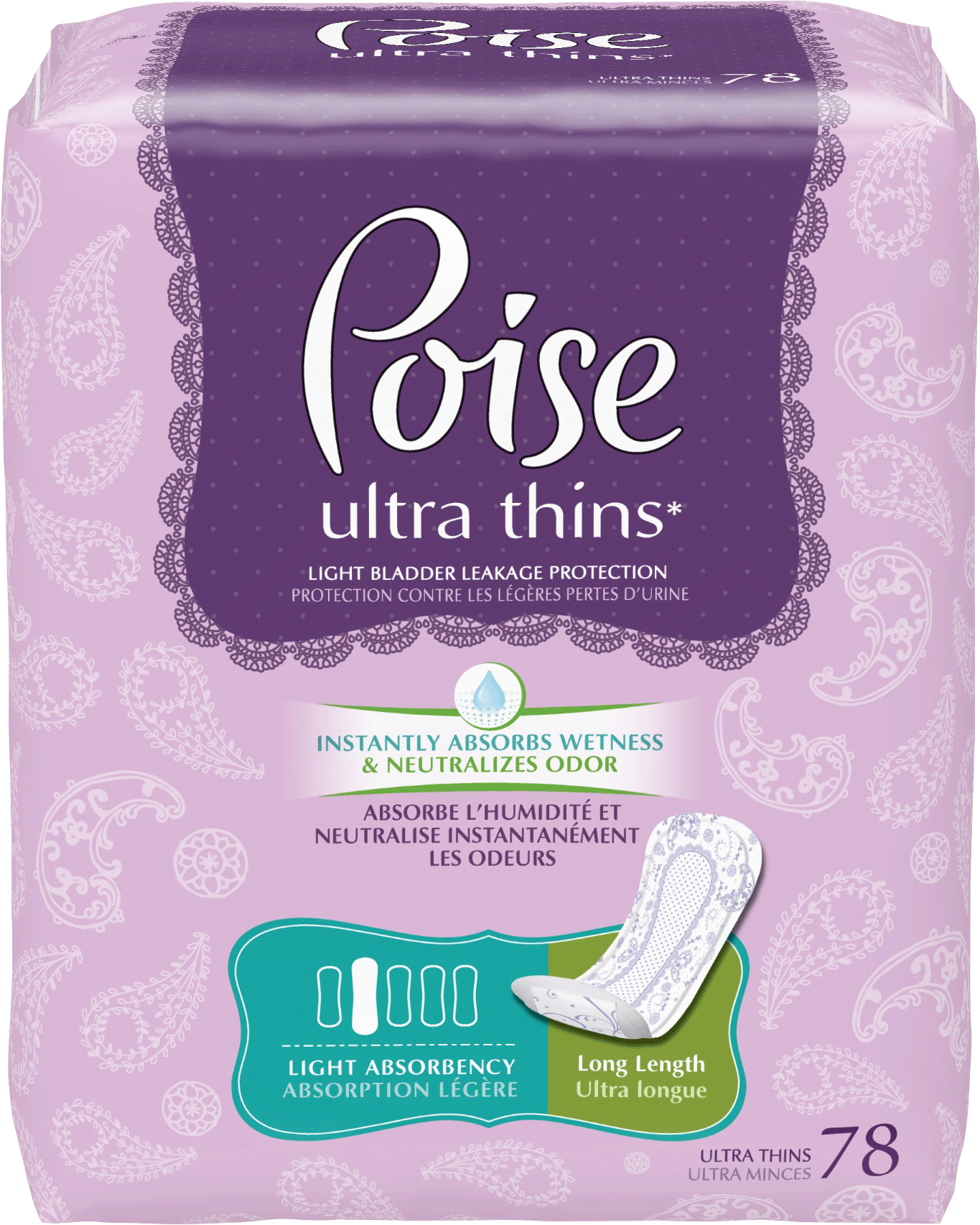 Poise Pads Ultra Thin Long 9-2/5"