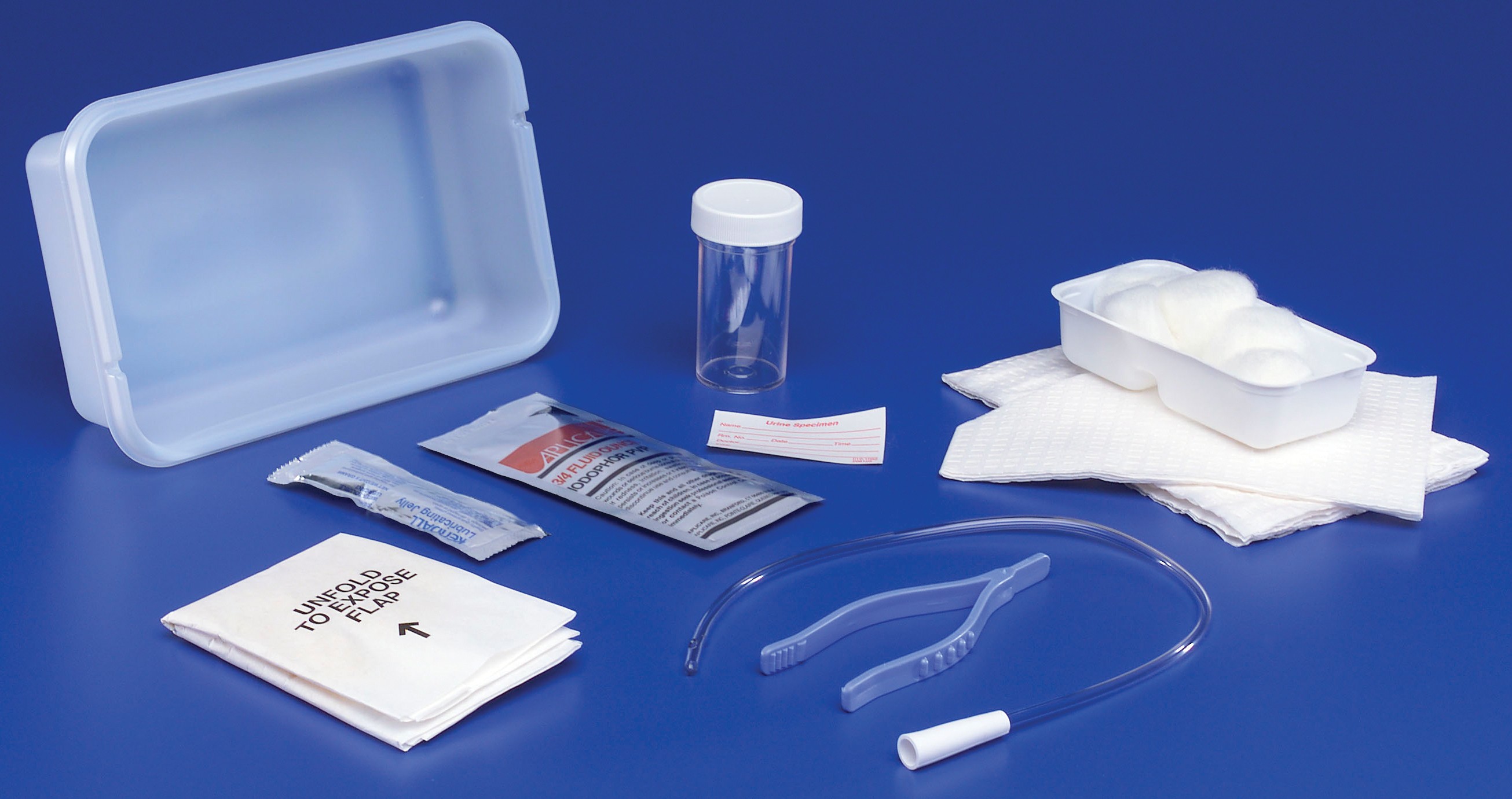 CURITY Red Rubber Closed Urethral Catheter Tray 14 Fr 1500 mL