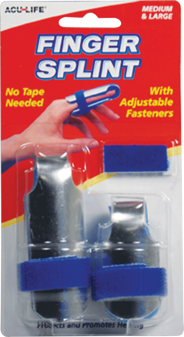 Acu-Life Velcro Finger Splints, Medium and Large