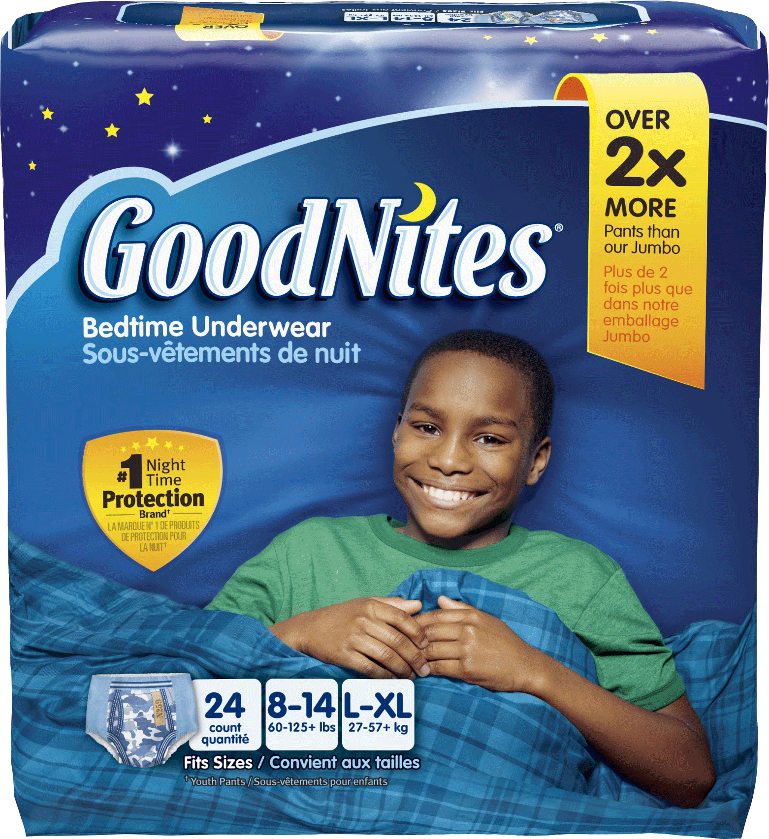 Goodnites Youth Pants for Boys Large/X-Large, Big Pack