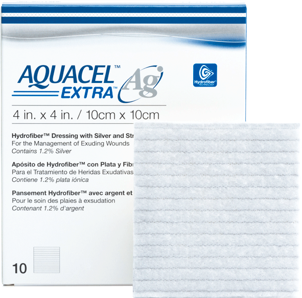 AQUACEL Ag Extra Hydrofiber Dressing, 2" x 2"