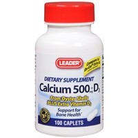 Leader Calcium 500mg with Vitamin 400IU Caplets (100 Count)
