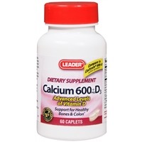 Leader Calcium 600mg with Vitamin 400IU Caplets (60 Count)