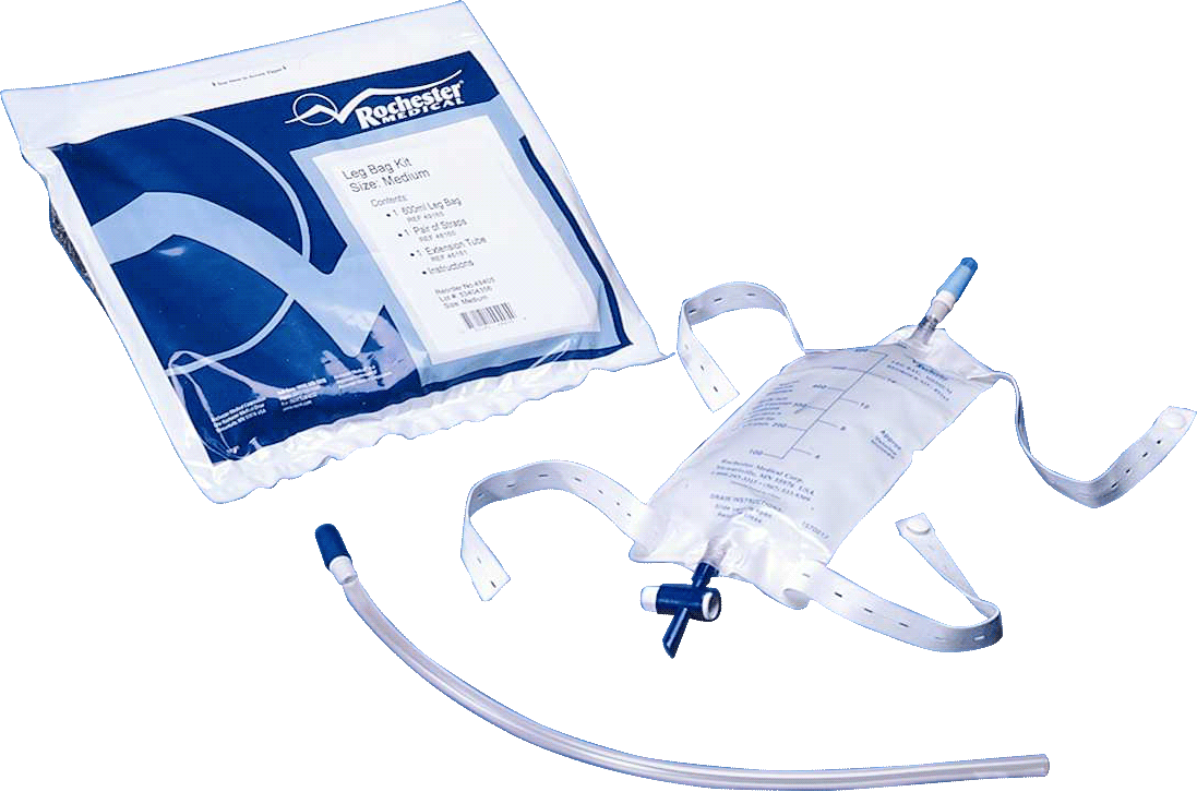 Urinary Leg Bag with Secure Glide Valve Kit, Large 800 mL
