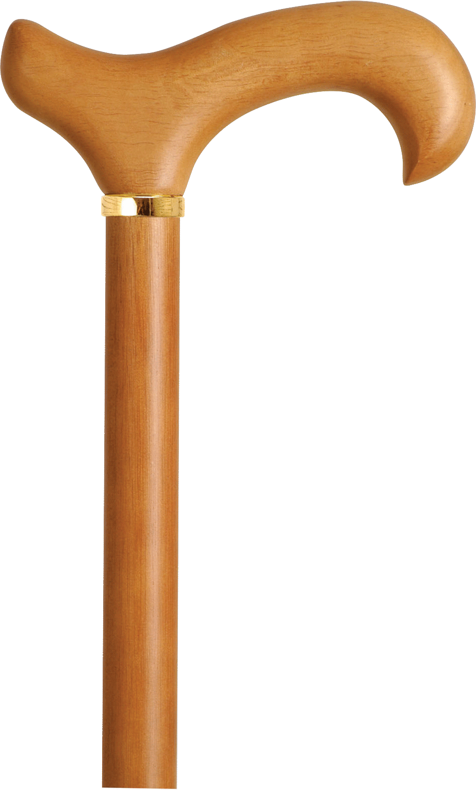 Men's Derby Handle Wood Cane, Natural Stain