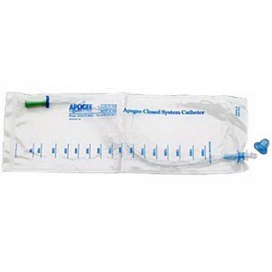 Apogee Plus Coude Closed System Catheter 12 Fr 16" 1500 mL