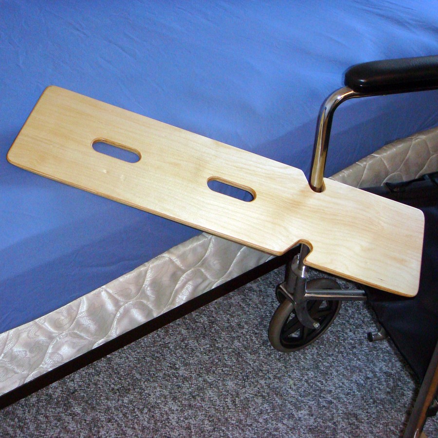 "SafetySure Double Notched Wooden Transfer Board, 29"" x 8"""