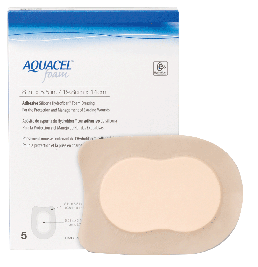 Aquacel Adhesive Gelling Foam Dressing 8" x 5.5" Heel Shape