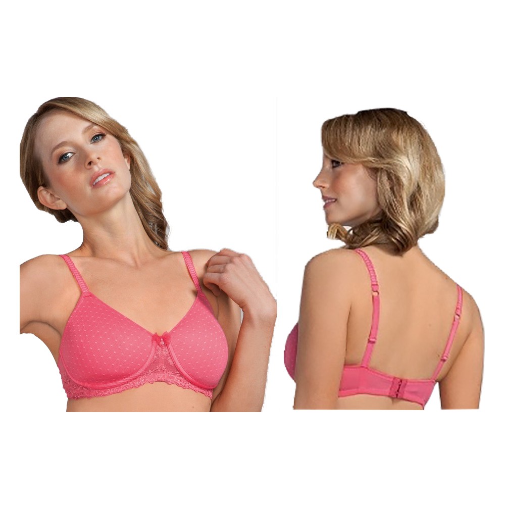 Amoena Lara Lace Pocketed Bra, Soft Cup, Size 40A, Salmon Ref# 5245340ASA