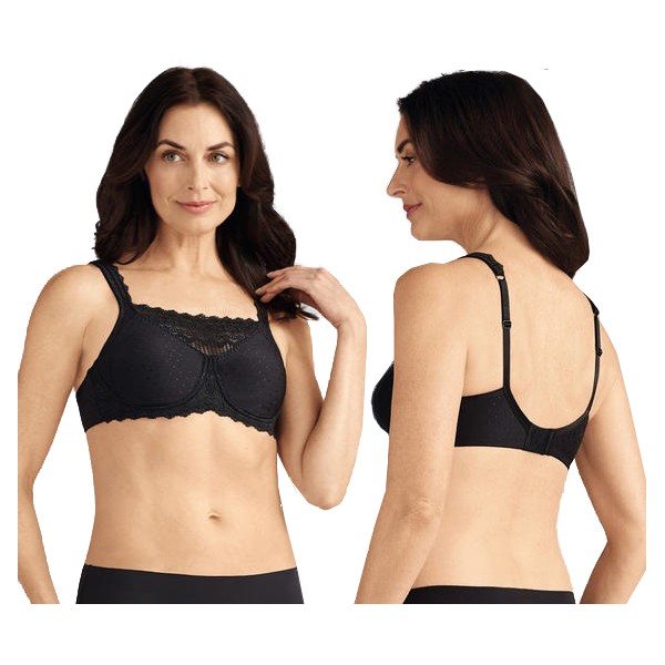Amoena Dana Lace Camisole Wire-Free Bra, Soft Cup, Size 42B, Black Ref# 5275042BBK