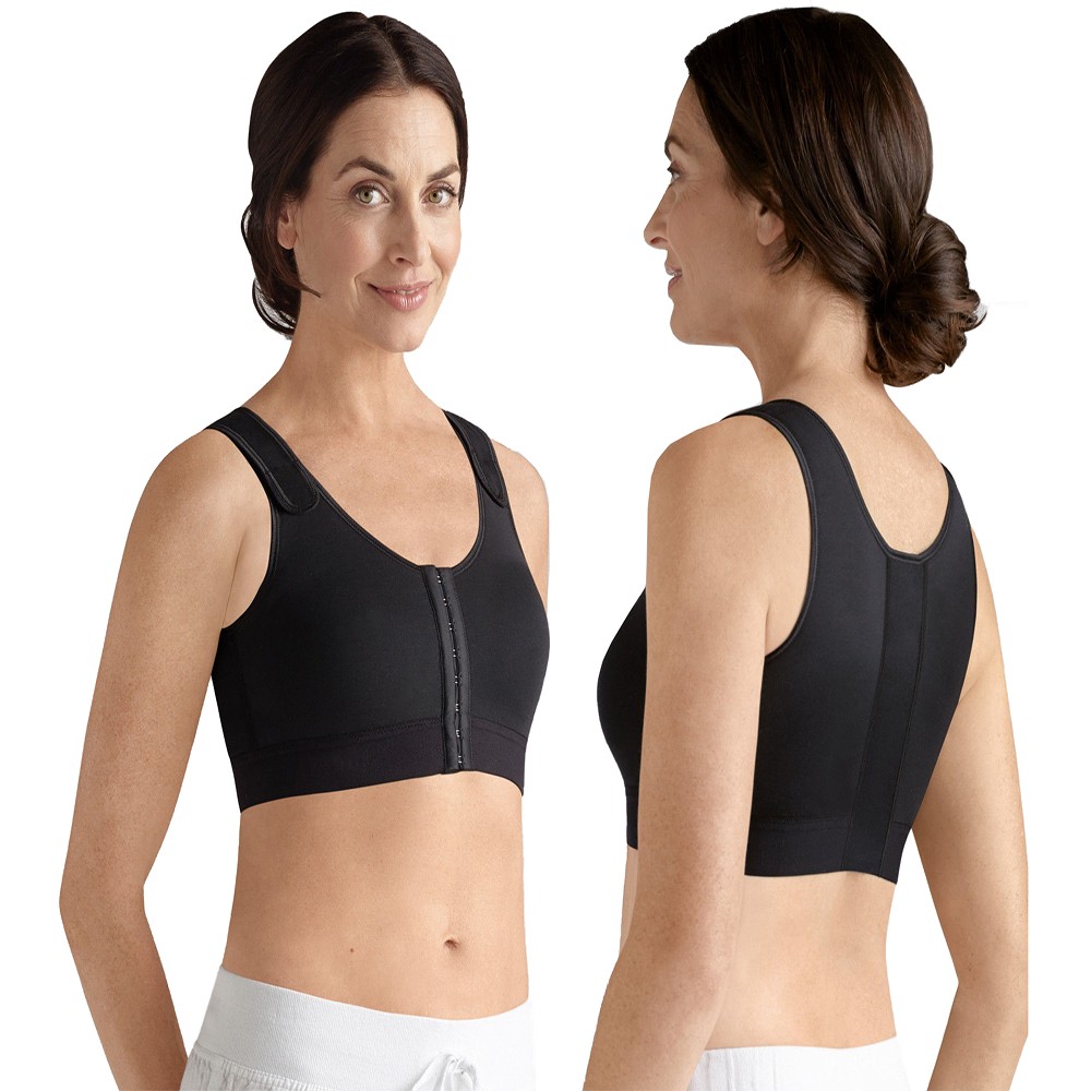 Amoena Sarah Front Fastening Bra, Soft Cup, Post-Surgical, Size 34D, Black Ref# 5277934DBK