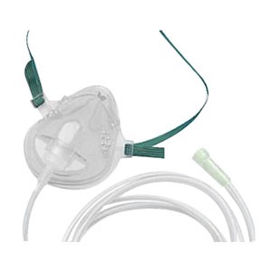 AirLife Medium-Concentration Oxygen Mask with Under Chin Strap and 7' Crushproof Tubing