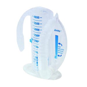 AirLife Volumetric Incentive Spirometer with One-Way Valve, 4000 mL Capacity