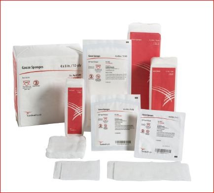 "Cardinal Health Gauze Sponges, Sterile, 4"" x 4"", 8-Ply (25-2's/Tray)  REPLACES ZG4408S"