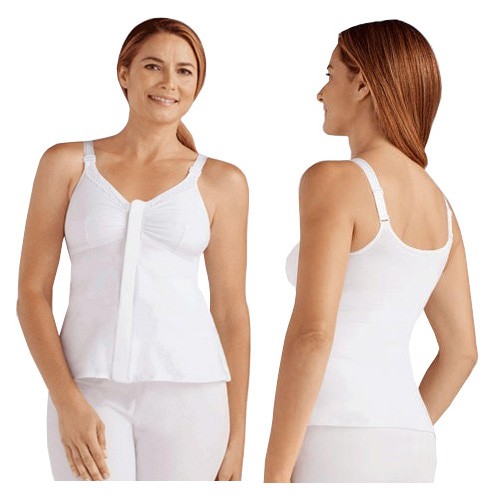 Amoena Alison Camisole, Post-Surgical, XL, Size A/B, White Ref# 52861XLABWH