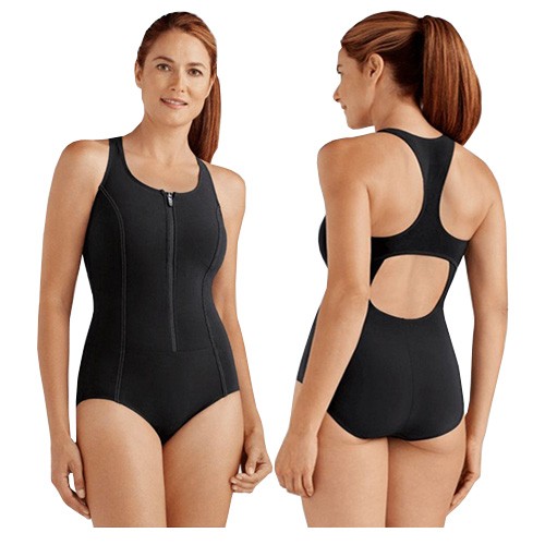 Amoena Solomon Sea Swimsuit, Size 14D, Black Ref# 57051214D