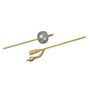 BARDEX LUBRICATH Hematuria Coude 3-Way Latex Foley Catheter 22 Fr 30 cc