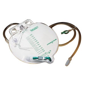 "Urinary Drainage Bag with Anti-Reflux Device and 3/16"" Tubing 2,000 mL"
