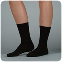 Silver Sole Support Sock,12-16,Lrg,Crew,Black
