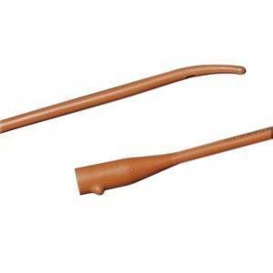 "BARDIA Coude Red Rubber Urethral Catheter 22 Fr, 16"""