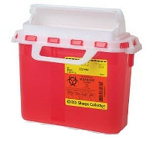 Patient/Exam Room Sharps Collector,5.4 Qt. Red
