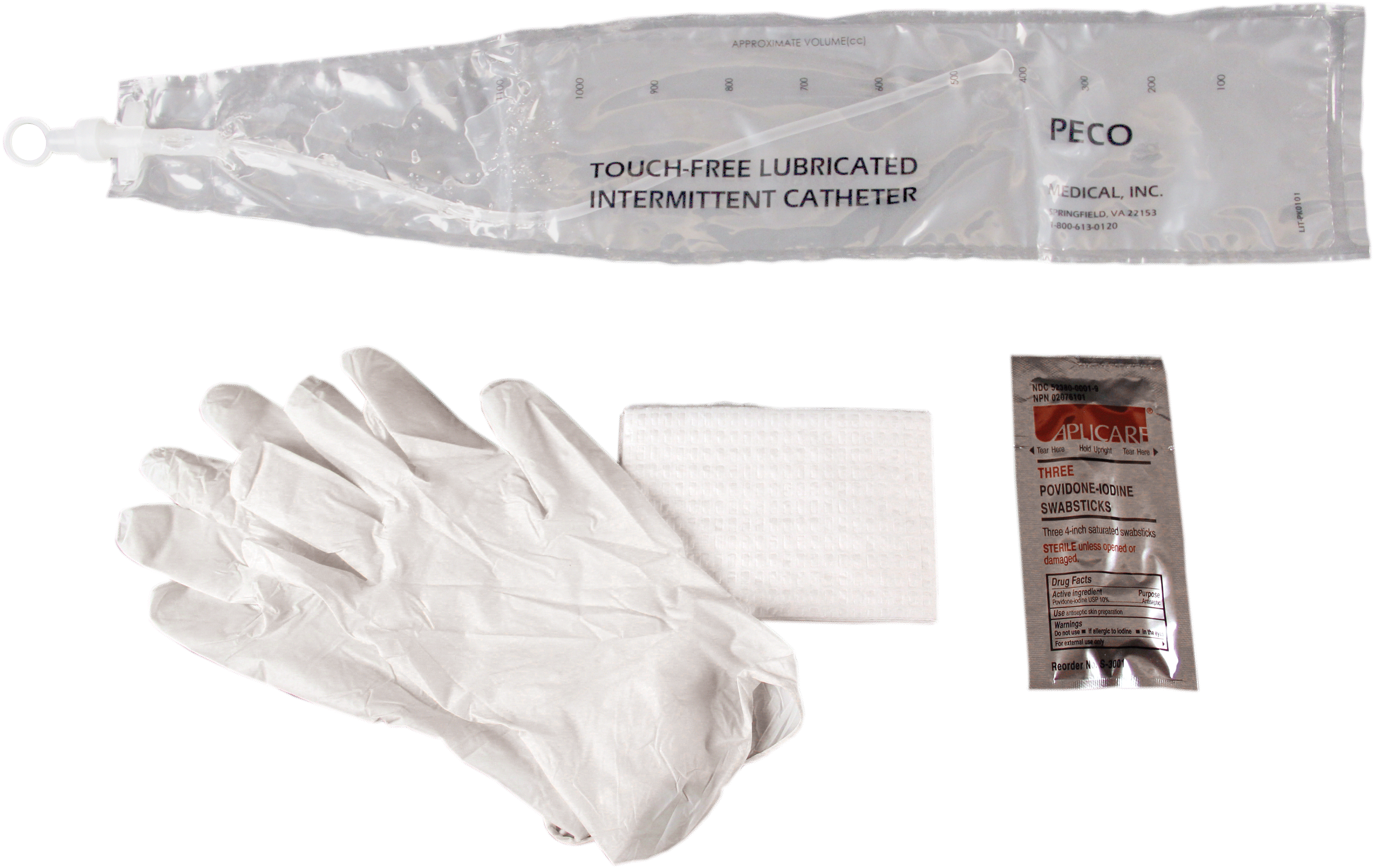 Red Rubber Touch-Free Catheter System Kit 12 Fr