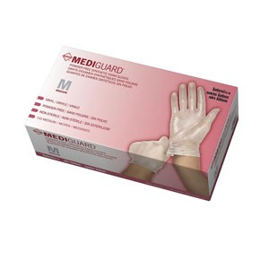 MediGuard Non-Sterile Vinyl Synthetic Exam Glove Medium, Prop 65 Sku for California