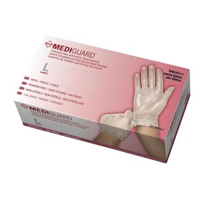 MediGuard Non-Sterile Vinyl Synthetic Exam Glove Large. Prop 65 sku for California