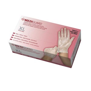 MediGuard Non-Sterile Vinyl Synthetic Exam Glove, X-Large, Prop 65 Sku for California
