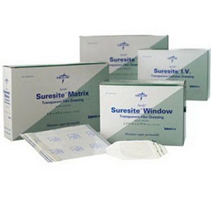 "Suresite Transparent Window Film Dressing 2-3/8"" x 2-3/4"" Square"