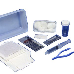 Argyle Dover Universal Foley Catheter Insertion Tray with 10 cc Pre-Filled Syringe