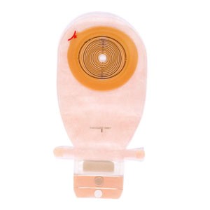 "Assura 1-Piece Wide Outlet Drainable Pouch Cut-to-Fit Non-Convex 3/8"" - 2-3/4"", Transparent"