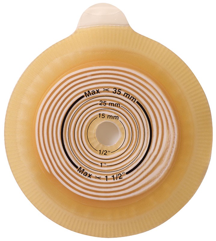 "Assura 2-Piece Cut-to-Fit Flat Standard Wear Pediatric Skin Barrier 3/8"" - 1-3/8"""