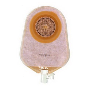 "Assura 1-Piece Non-Convex Standard Wear Urostomy Pouch Cut-to-Fit 3/8"" - 2-1/4"" (Custom), Transpa