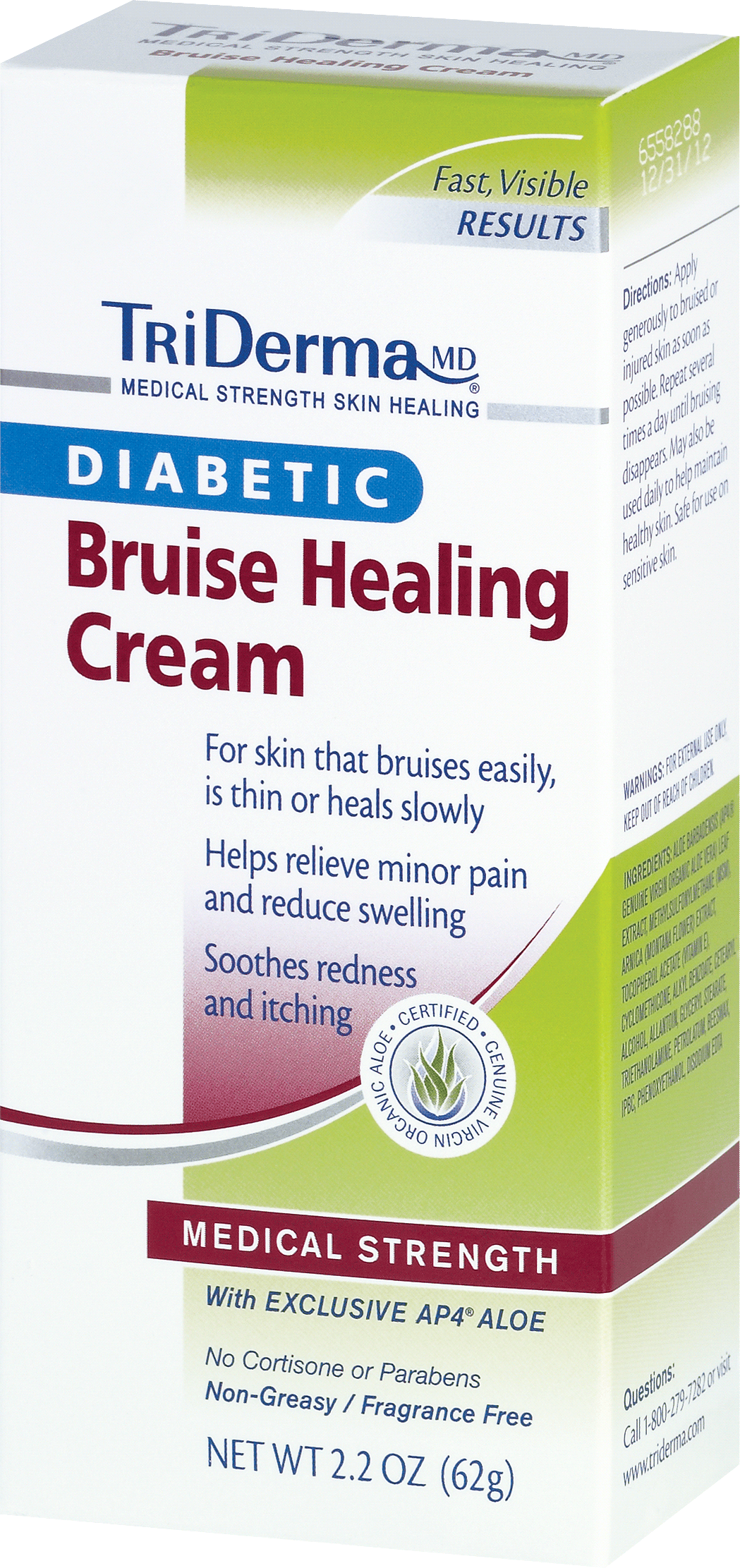 TriDerma Diabetic Bruise Defense Healing Cream, 2.2 oz.