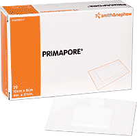 "PRIMAPORE Adhesive Non-Woven Wound Dressing, 8"" x 4"""