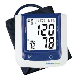 HealthSmart Premium Talking Automatic Digital Blood Pressure Monitor, Bilingual, Blue