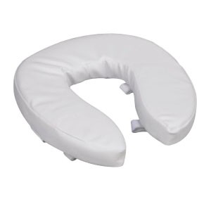 Vinyl Cushion Toilet Seat Riser 2", White