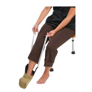 "Deluxe Sock Aid with 29"" Straps, White"