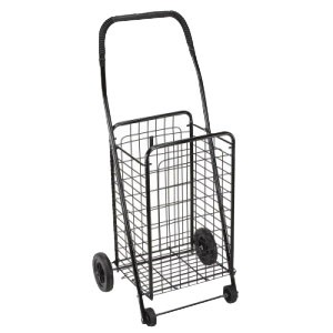 "Folding Shopping Cart 15"" x 36"" x 17"", Black"