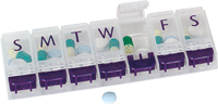 "7-Day Push Button Pill Reminder 2"" x 5-5/8"" Medium"