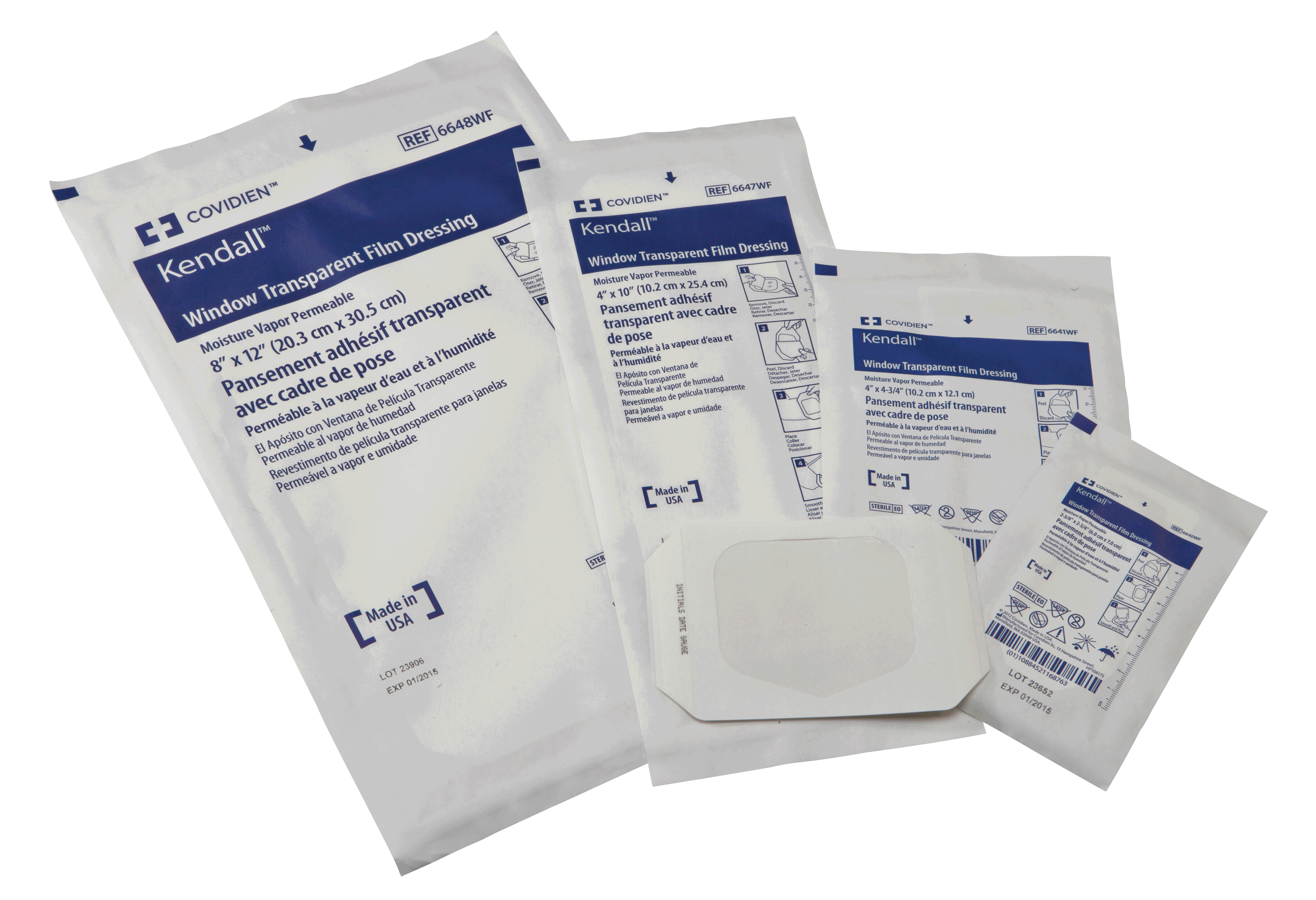 "Kendall Window Transparent Film Dressing, 4"" x 4-3/4""  Sterile"