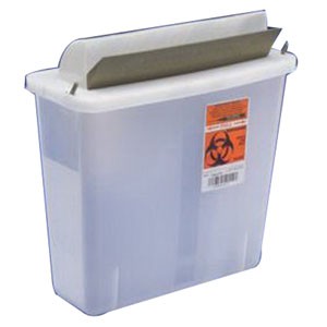 In-Room Sharps Container with Mailbox-Style Lid 2 Quart